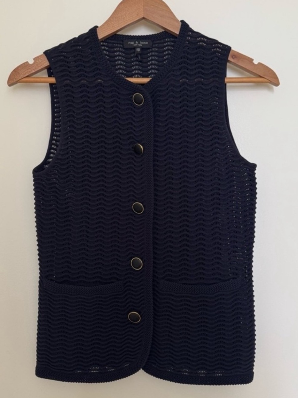 Rag & Bone Elisa Vest in Dark Navy XXS Like New